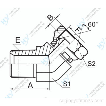 45 ELBOW NPT MANA/BSP KVINNA 60 CONE